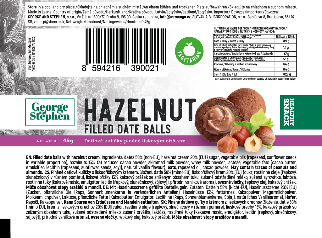 Datlové kuličky - lískový oříšek